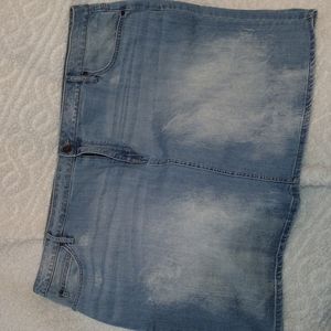 Bleached jean skirt